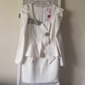 WHITE DRESS, BRIDAL SHOWER DRESS, WEDDING DRESS, SPECIAL OCCASSION WHITE DRESS,